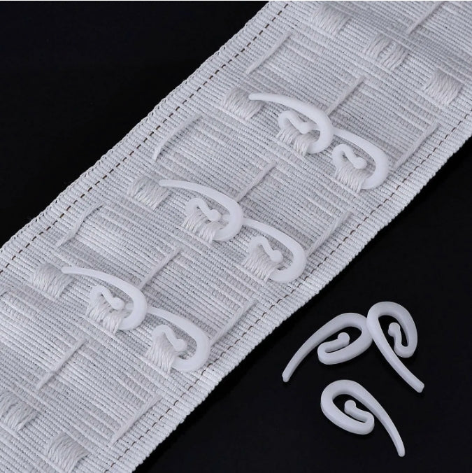 Curtain Hooks Plastic White Hook for Curtain Rings & Header Tape Drapery Hooks