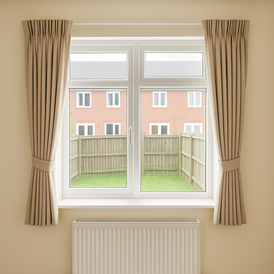 Opulence Warm Taupe Faux Suede Pencil Pleat Ready-Made Curtains