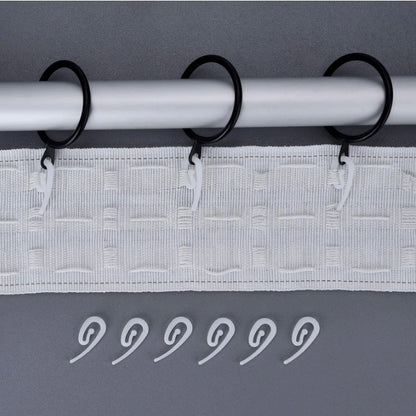 Curtain Hooks Plastic White Hook for Curtain Rings & Header Tape Drapery Hooks